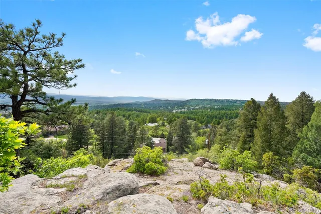 a view of a lake with a mountain in the background