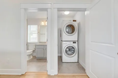 a view of washer and dryer in a utility room