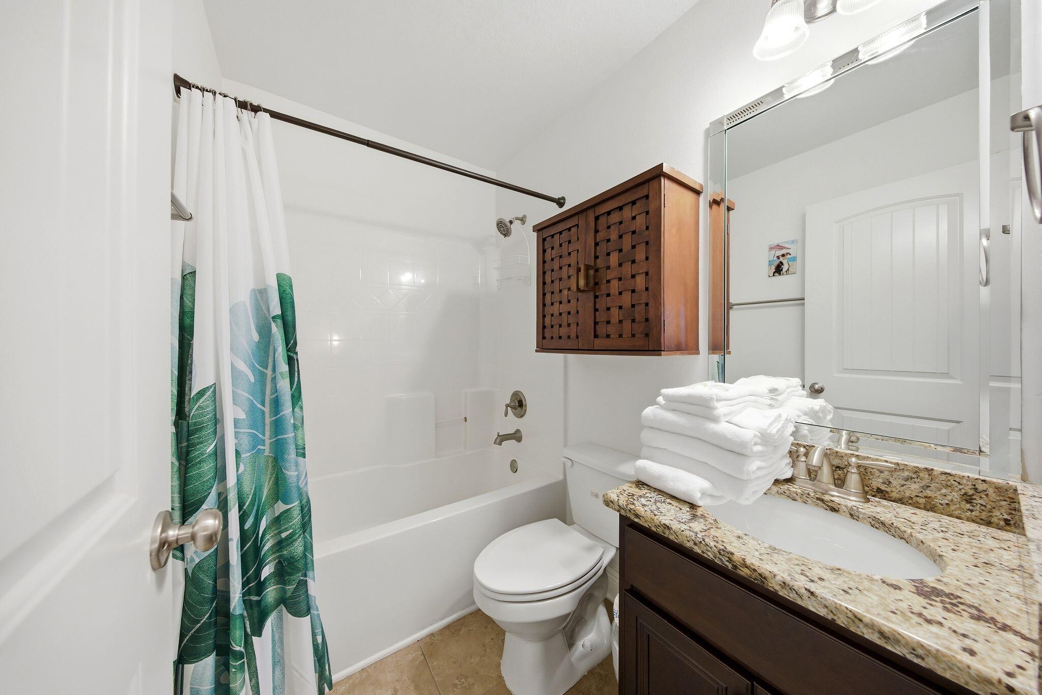 54 West Shore Place Inlet Beach, FL 32461 - Photo 24 of 38 a bathroom with a granite countertop sink toilet and shower