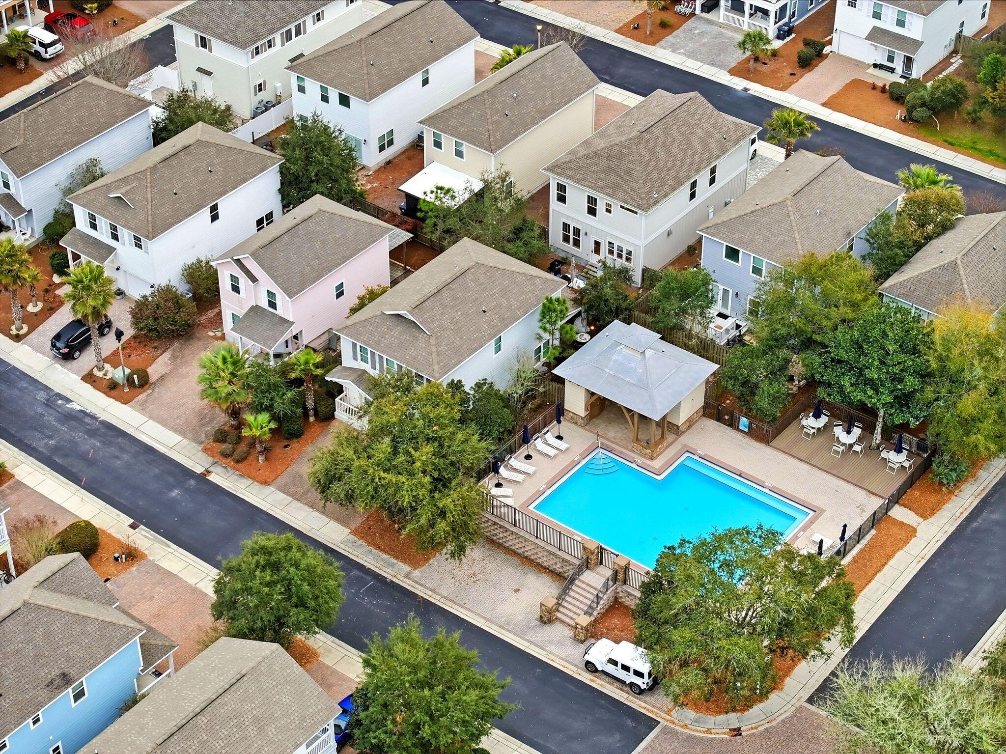 54 West Shore Place Inlet Beach, FL 32461 - Photo 33 of 38 an aerial view of a house with a garden