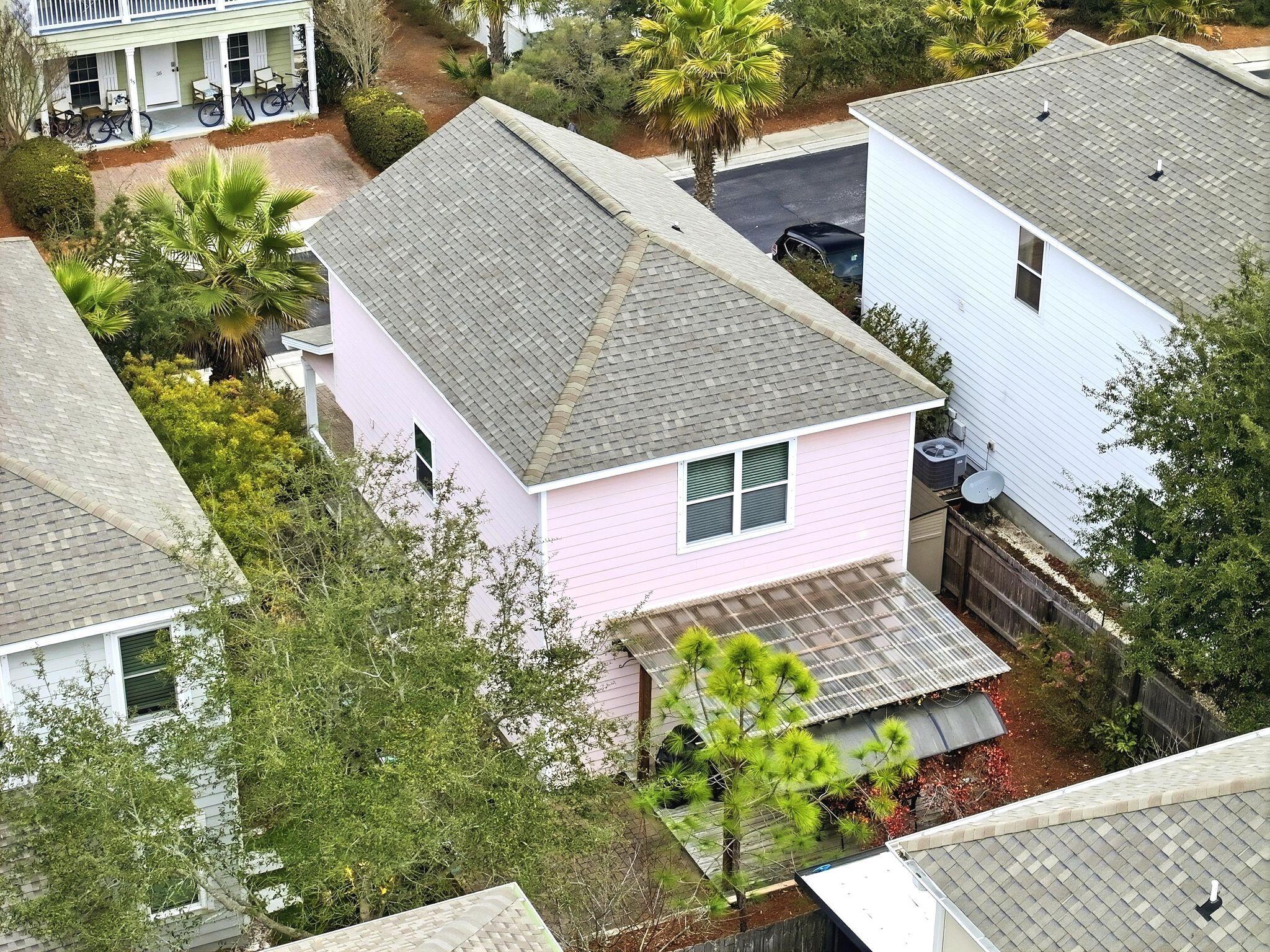 54 West Shore Place Inlet Beach, FL 32461 - Photo 35 of 38 aerial view of a house with a yard and potted plants
