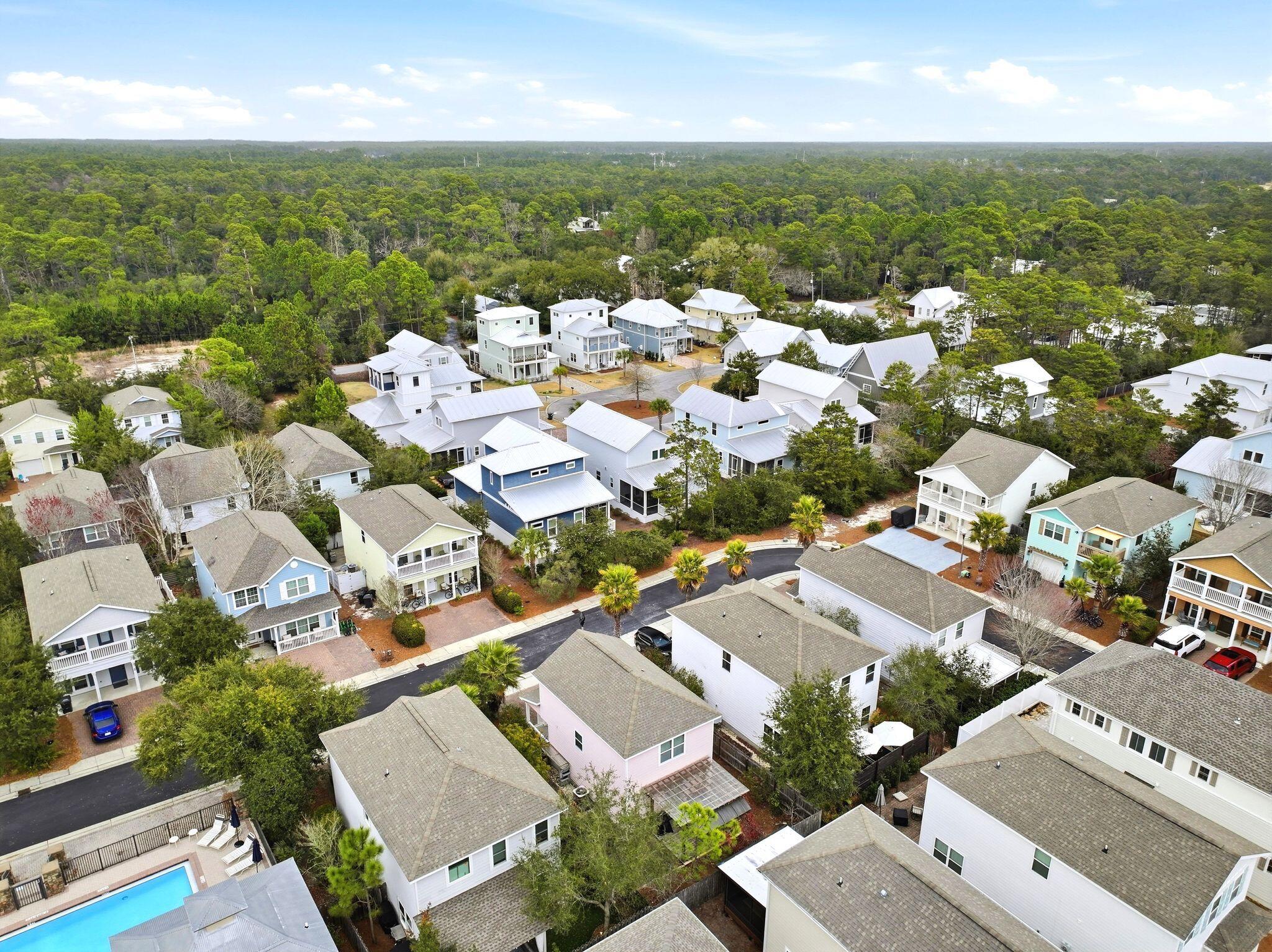 54 West Shore Place Inlet Beach, FL 32461 - Photo 36 of 38 an aerial view of residential houses with outdoor space