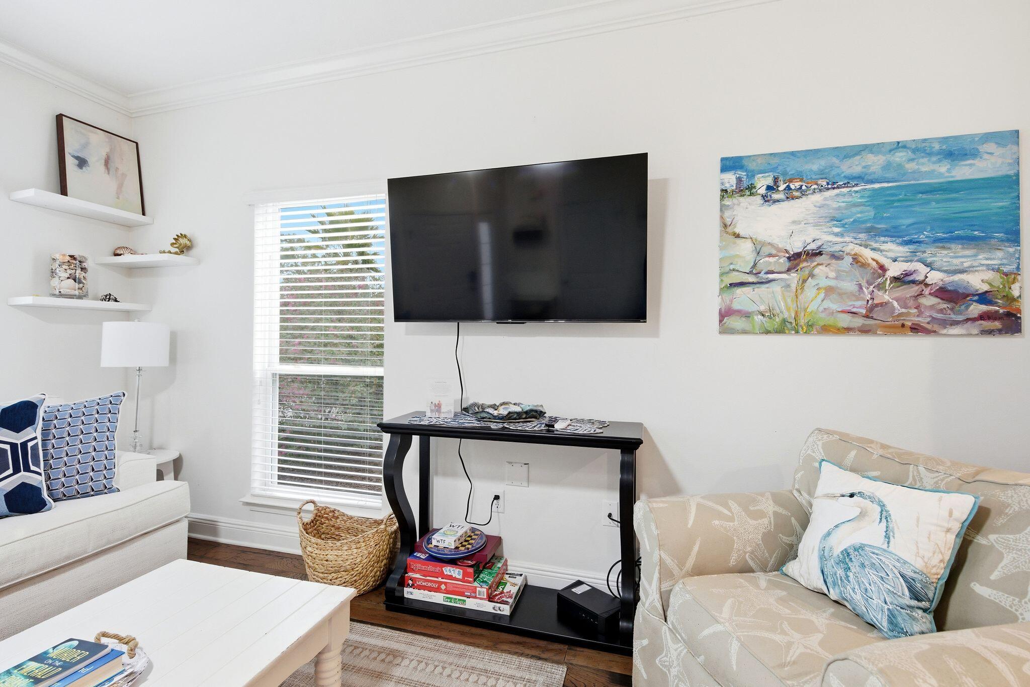 54 West Shore Place Inlet Beach, FL 32461 - Photo 8 of 38 a living room with furniture and a flat screen tv