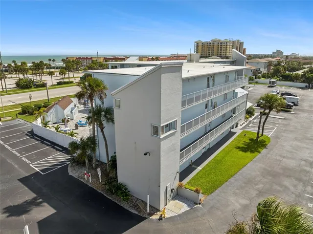 a view of a terrace with a bench