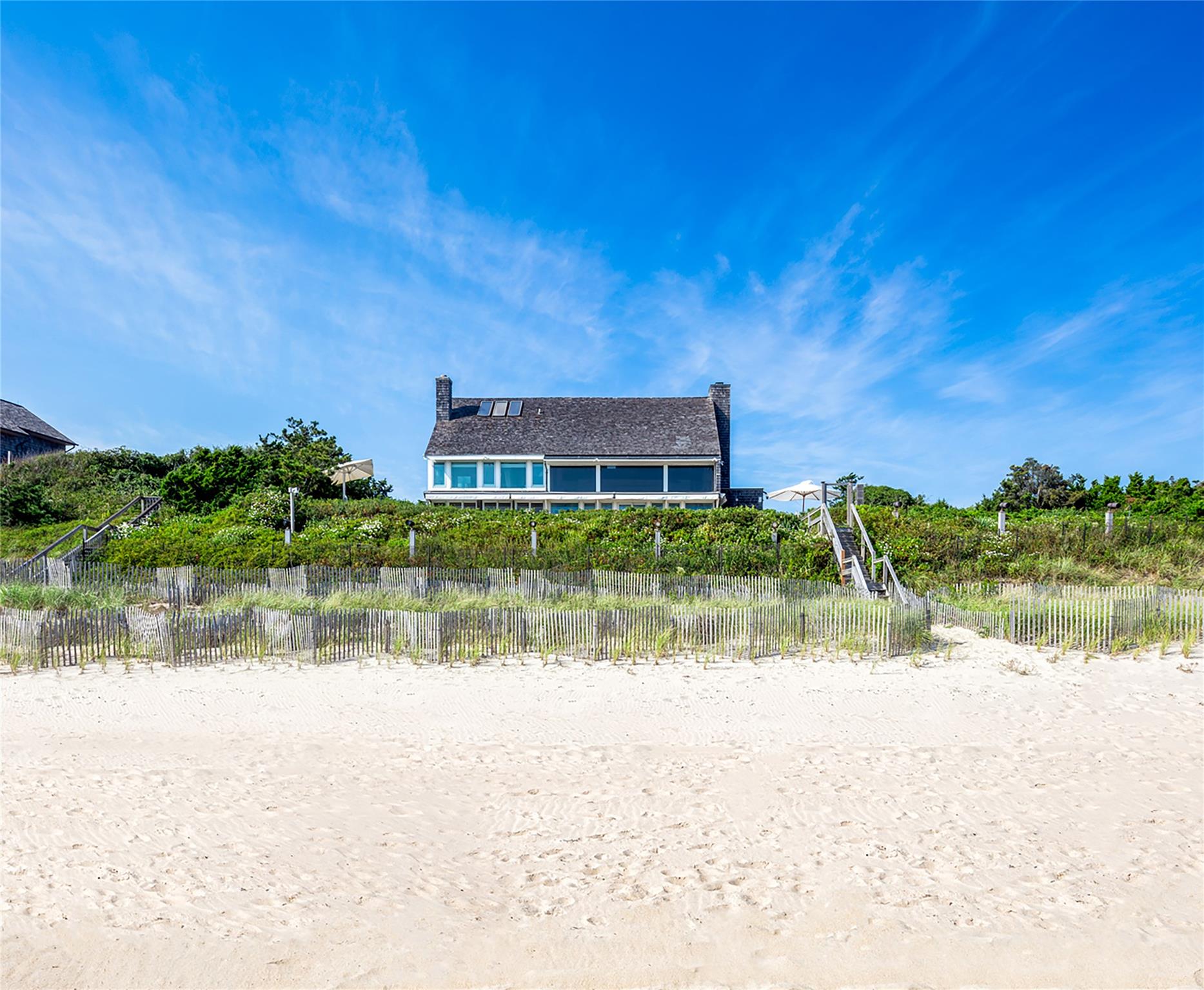 a view of a lake with a big yard