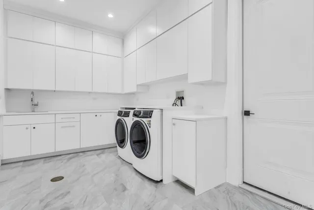 a view of yard with swimming pool and green space