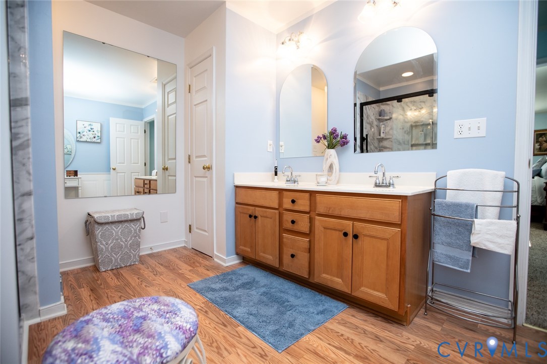 110 Jesse's Way Farmville, VA 23901 - Photo 33 of 56 a spacious bathroom with a double vanity sink and a mirror
