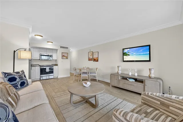 a living room with furniture