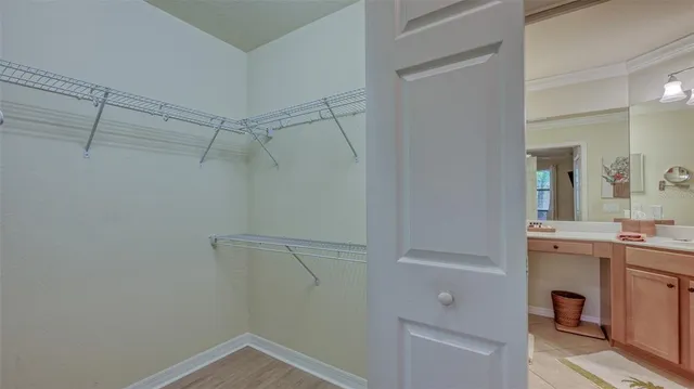 a view of a walk in closet