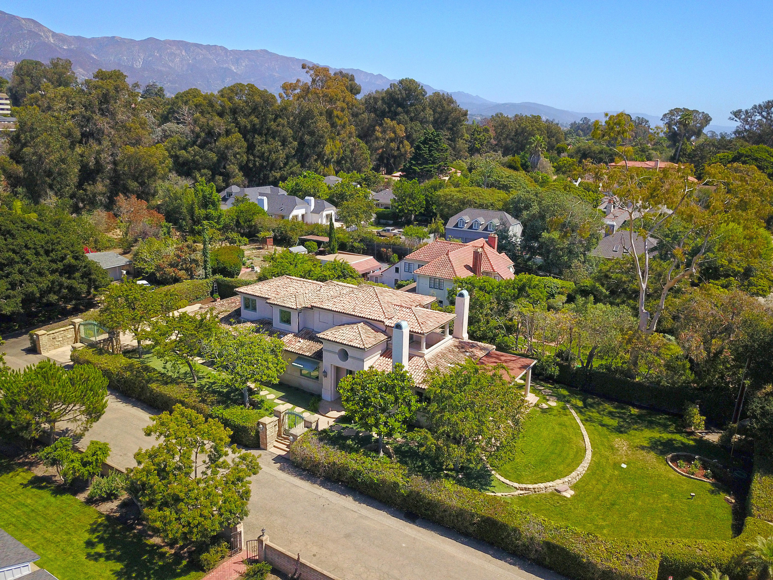 1138 Hill Road Montecito, CA 93108 - Photo 15 of 15 an aerial view of lake residential house with swimming pool and green space