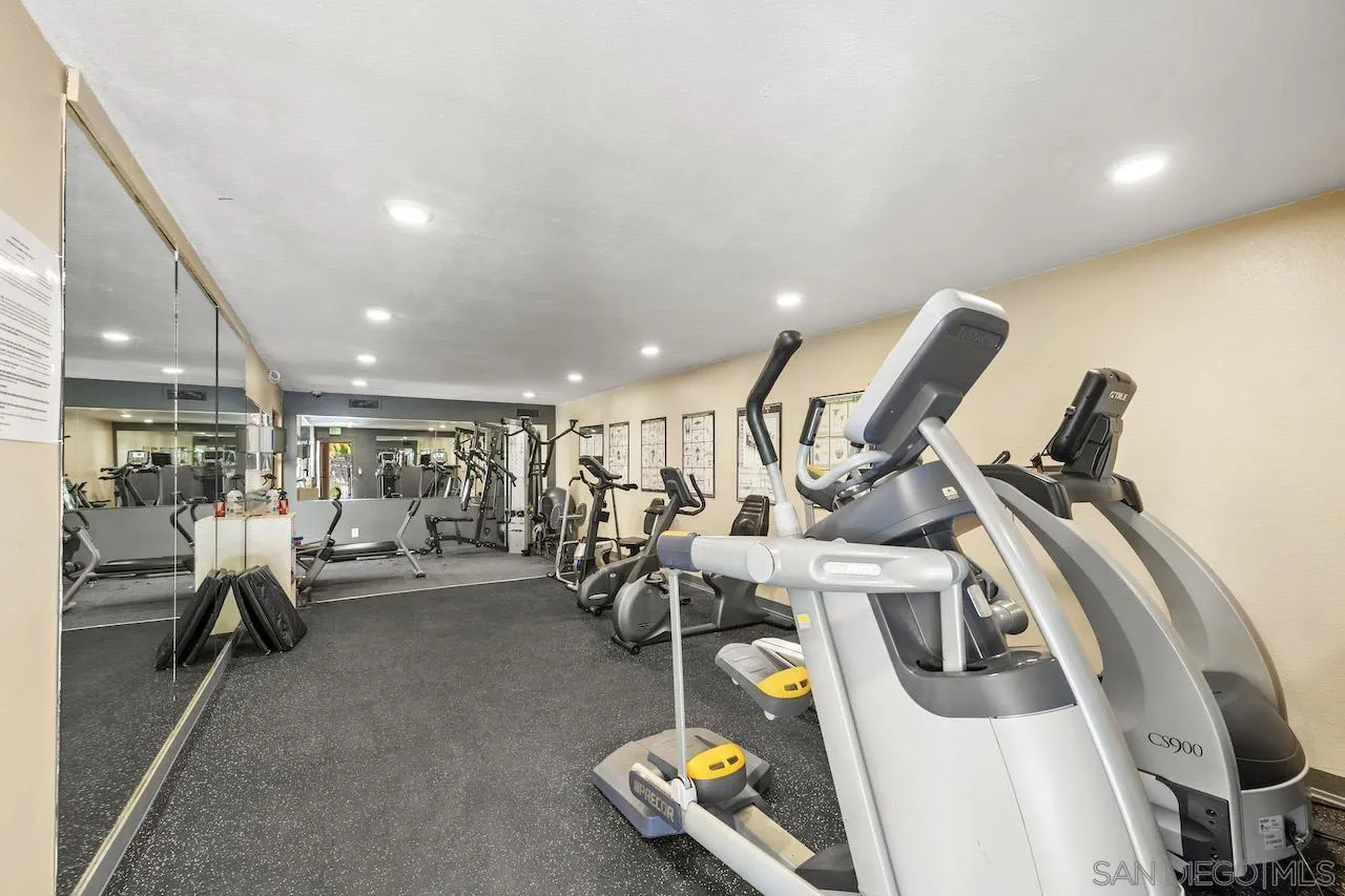 6006 Rancho Mission Road San Diego, CA 92108 - Photo 27 of 32 a view of a room with gym equipment