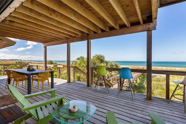 a view of a balcony