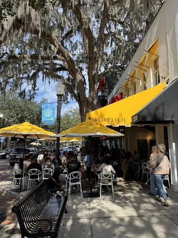 an outdoor space with patio