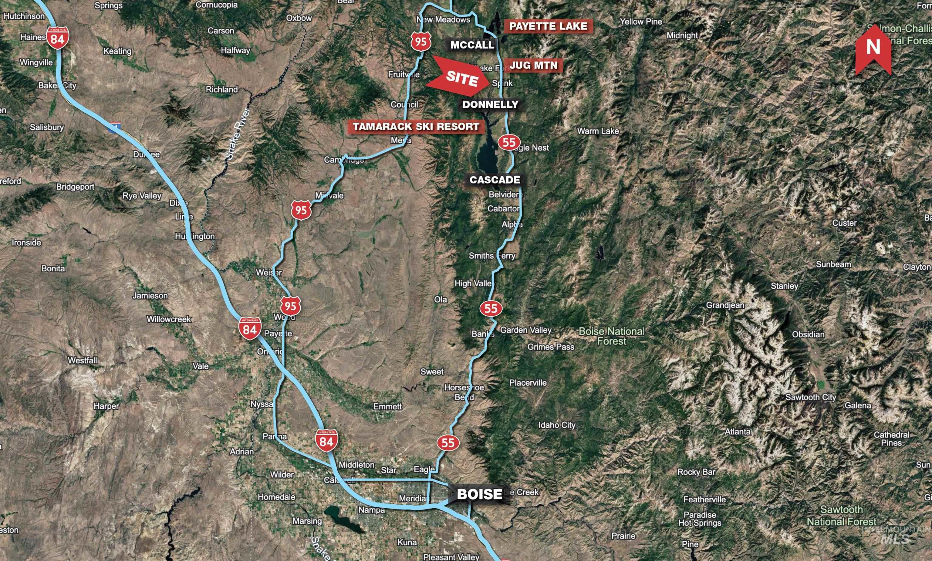 13480-tbd Gunsmoke Road McCall, ID 83638 - Photo 10 of 10 Aerial overview of property's location