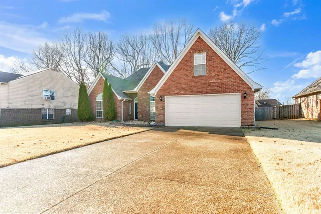 a view of backyard of house