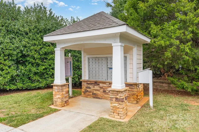 a view of a park with a slide