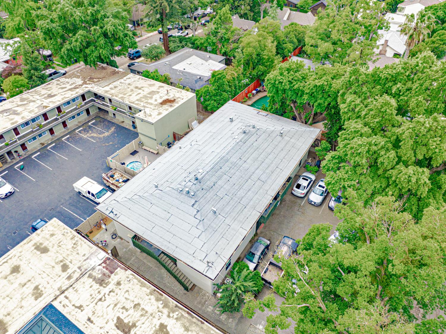 240 2nd Street Davis, CA 95616 - Photo 8 of 56 an aerial view of a house with a garden and plants