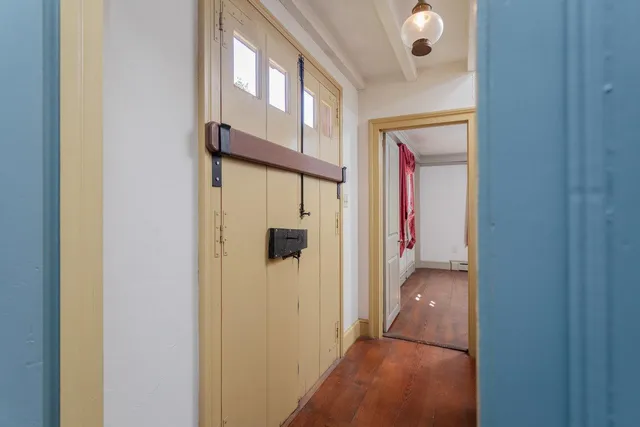 a close view of a fireplace