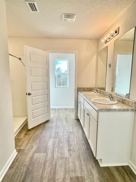 5414 Merlin Milton, FL 32583 - Photo 19 of 35 a bathroom with a sink a mirror and shower