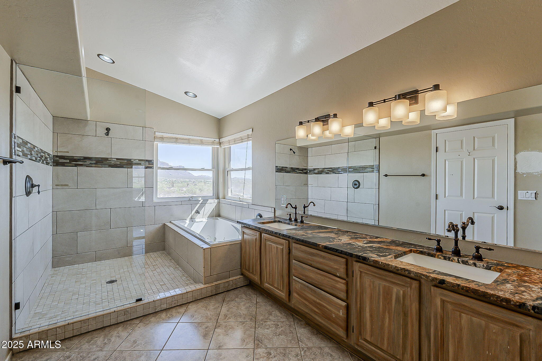 1410 North Goldfield Road Apache Junction, AZ 85119 - Photo 20 of 45 a spacious bathroom with a shower sink mirror and