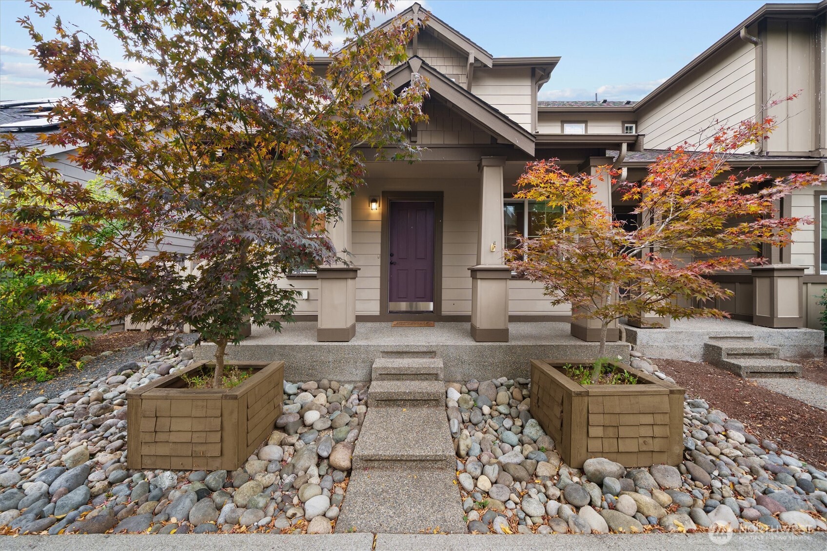 front view of a house with a outdoor space