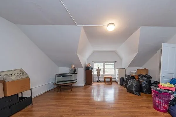 a view of workspace with wooden floor