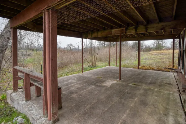 a view of a porch