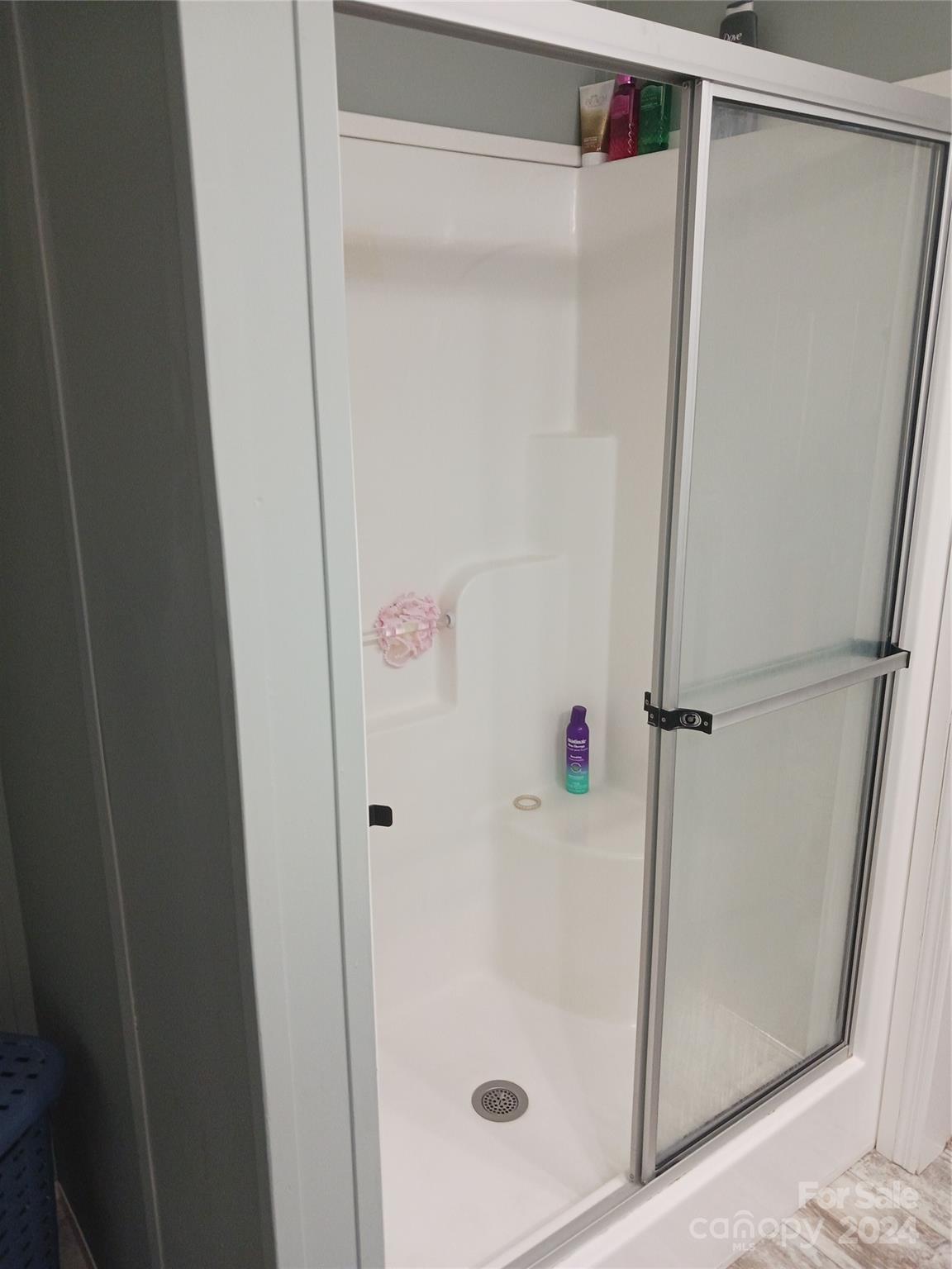 426 Shelton Laurel Road Clyde, NC 28721 - Photo 5 of 12 a bathroom with a glass shower door