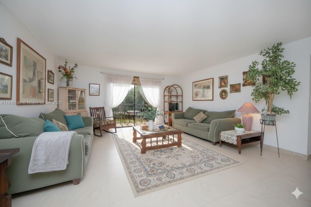 a living room with furniture and a couch