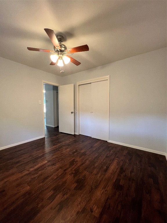 6003 Cameron Road, Unit A Austin, TX 78723 - Photo 18 of 25 a view of an empty room with wooden floor and a ceiling fan