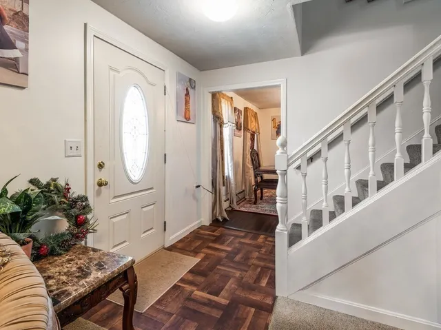 a living room with furniture