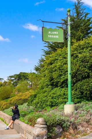 a view of a street sign on a street