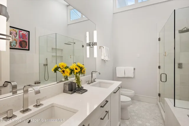 a bathroom with a shower