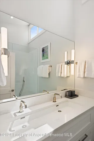 a bathroom with a shower