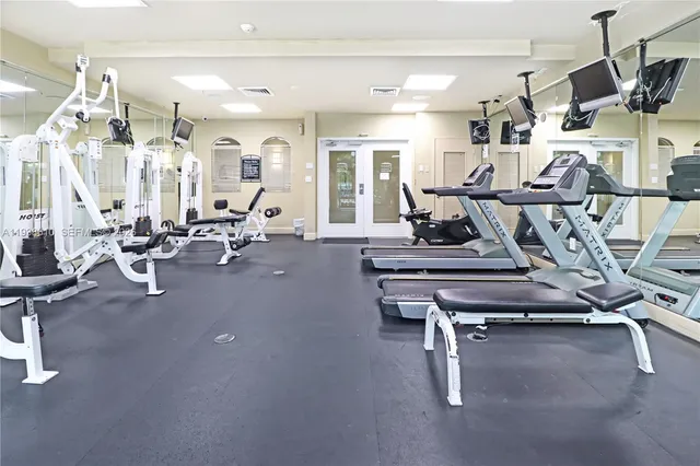 a view of a building and a street