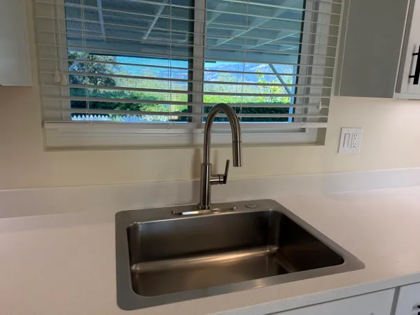 a close view of sink and window