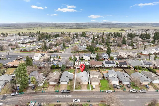 an aerial view of a city
