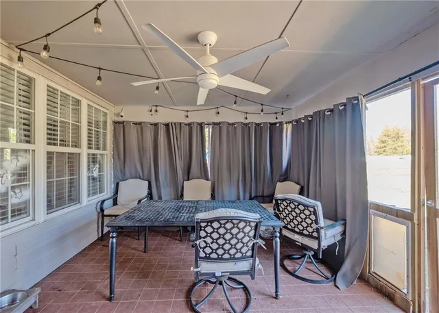 a outdoor space with furniture