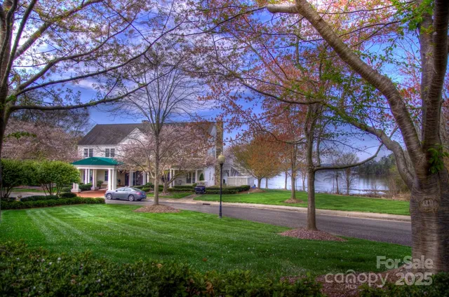 a view of a building with a yard