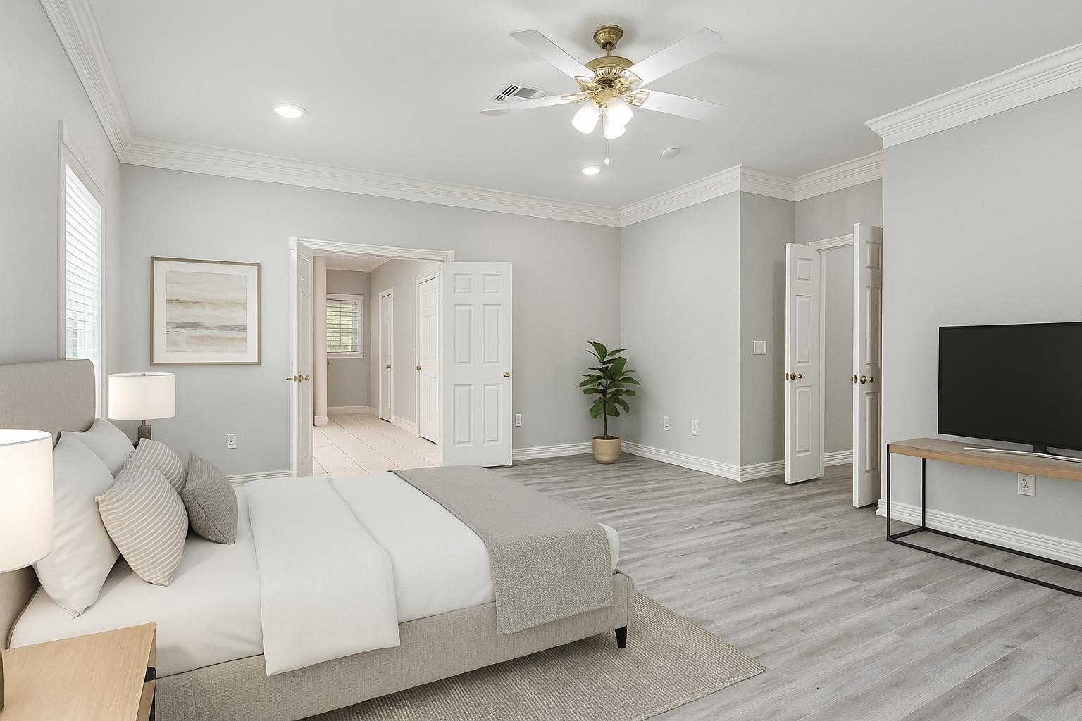 22872 Mersey Court Porter, TX 77365 - Photo 24 of 48 a bedroom with a bed and a flat screen tv