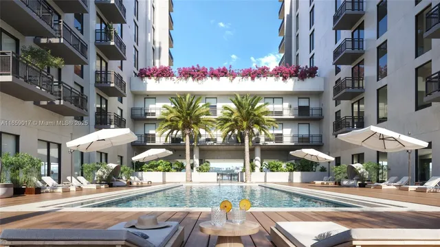 a front view of a building with street view