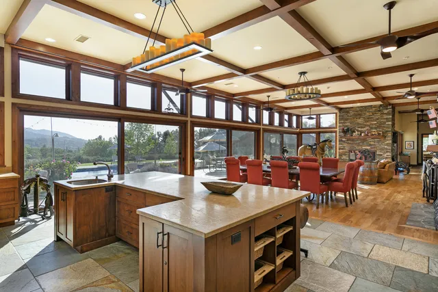 a view of a house with a mountain