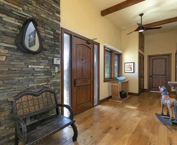 a view of an ocean and mountain