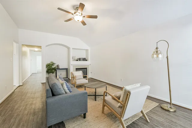 a living room with furniture