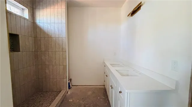 a view of a wooden door