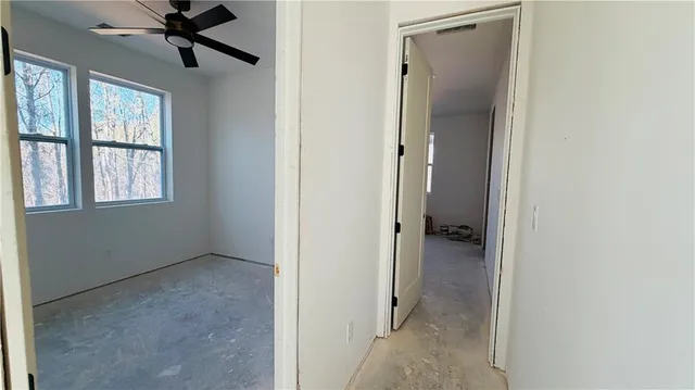 an empty room with a window