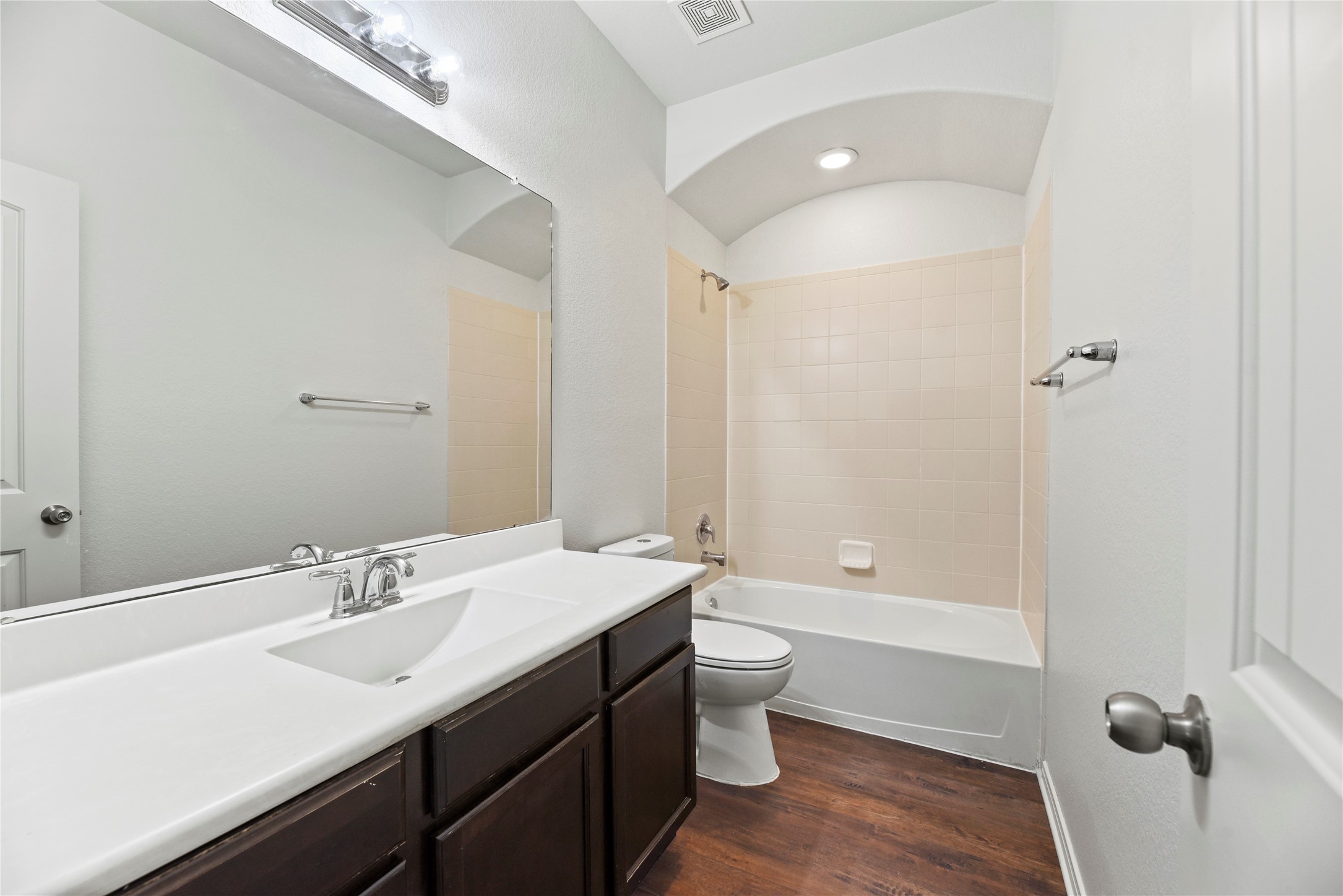 22514 Forbes Field Trail Spring, TX 77389 - Photo 28 of 37 a bathroom with a bathtub shower sink vanity granite and toilet