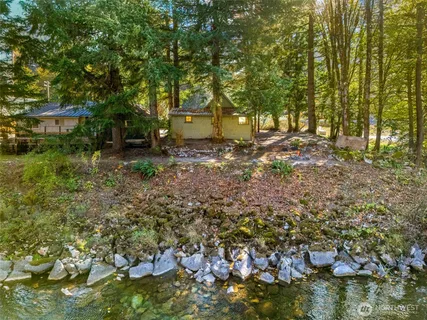 a view of lake and mountain