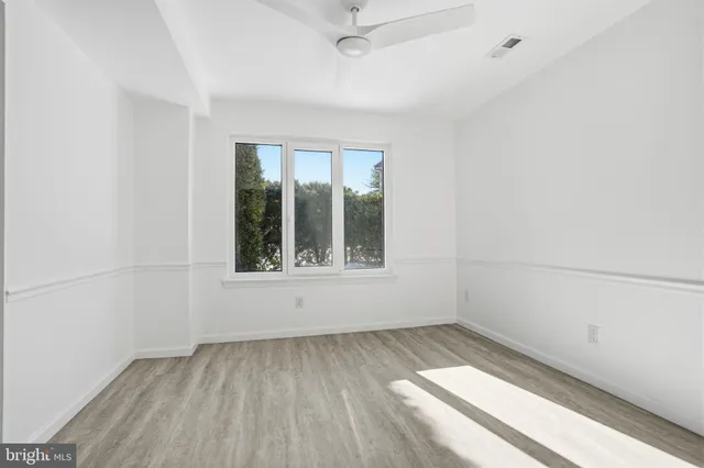 an empty room with a window