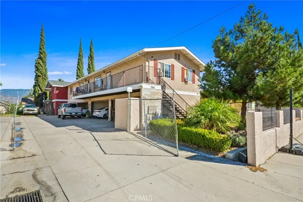 a car park in front of a building
